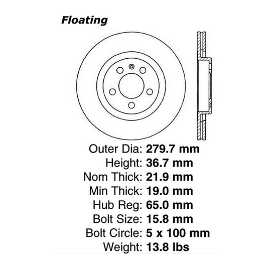 Disco Freno MOTAQUIP LVBD969Z