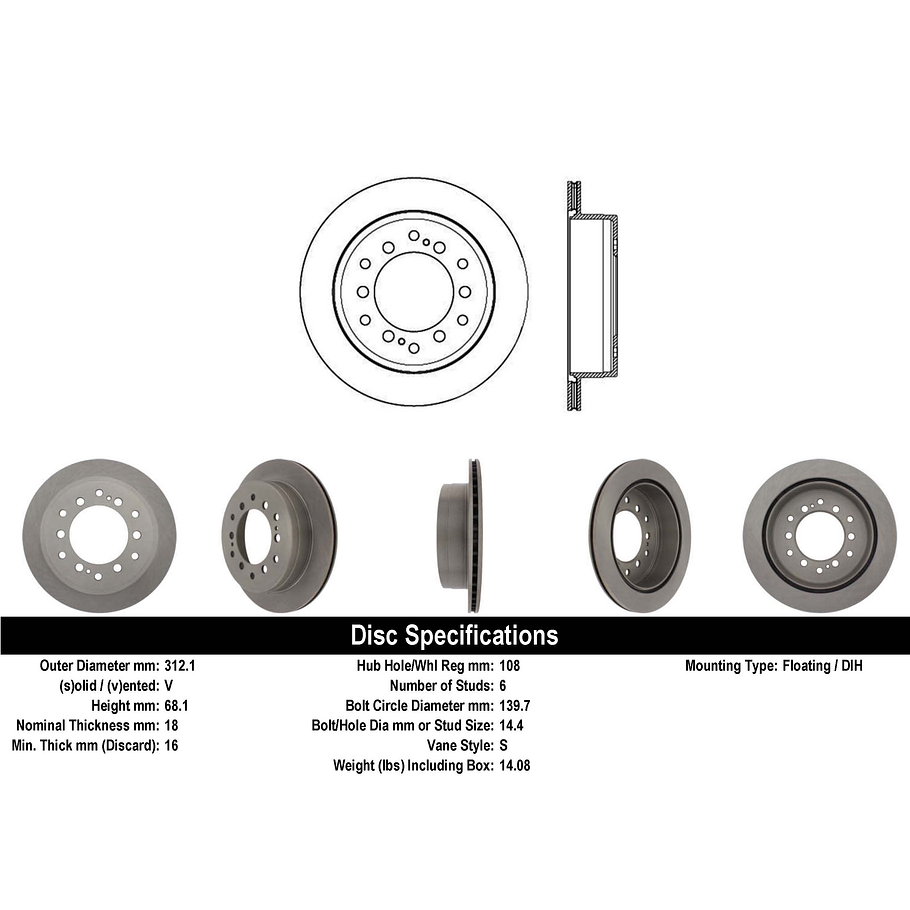 Disco Freno Toyota FJ Cruiser 2006-2023 Delantero 4