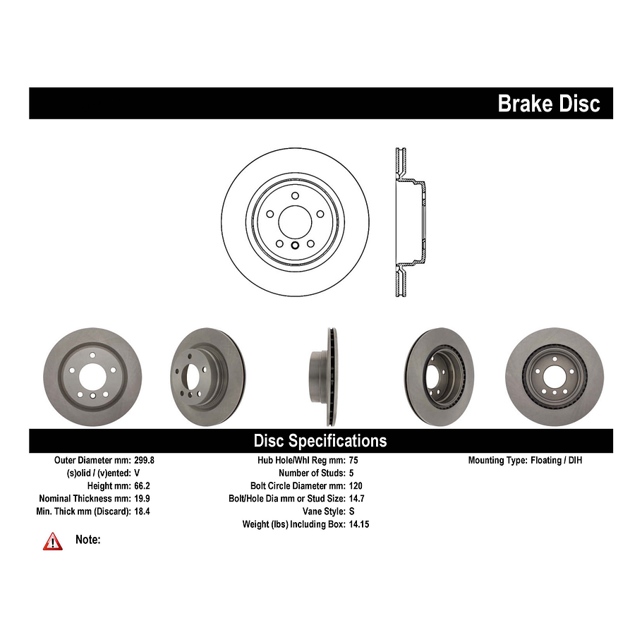 Disco Freno BMW 328i 2004-2013 Trasero 2