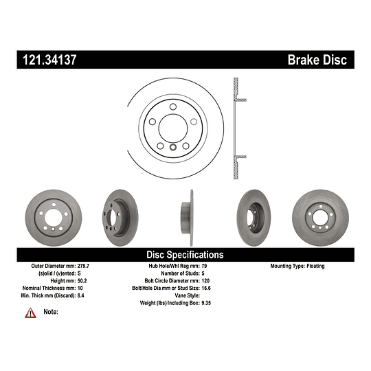 Disco Freno C-TEK 121.34137