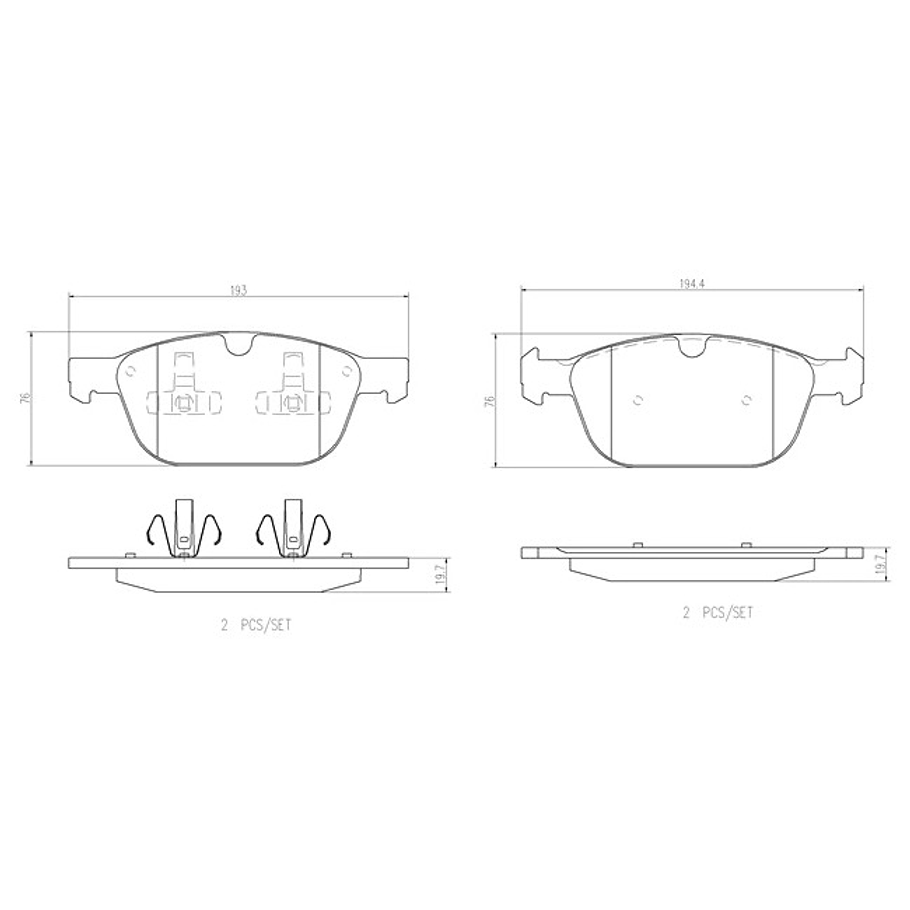 Pastillas Freno Volvo XC60 2009-2017 Delantero 2