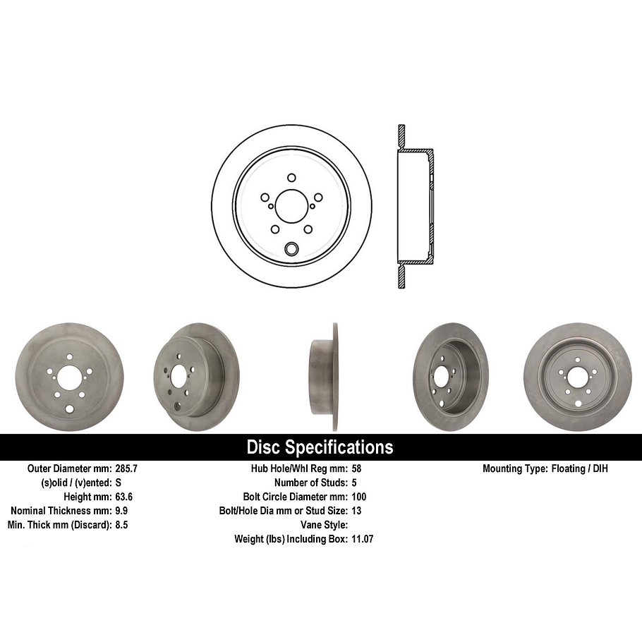 Disco Freno Subaru Outback 2010-2014 Trasero 4
