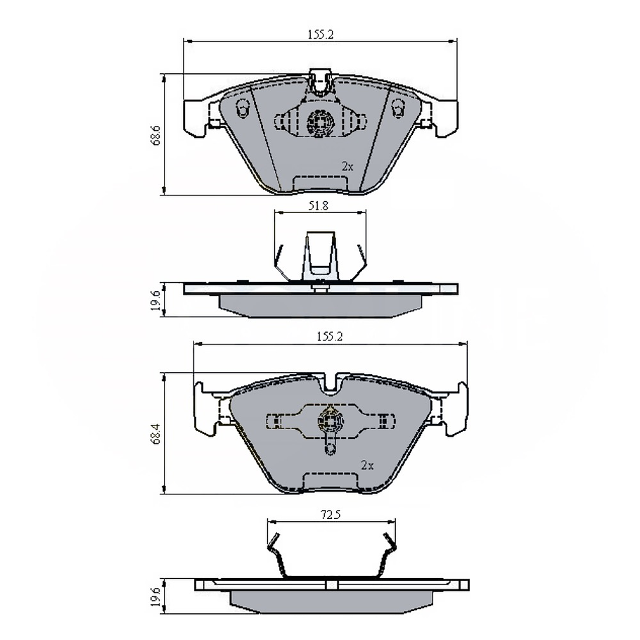Pastillas Freno BMW 635d 2004-2010 Delantero 4