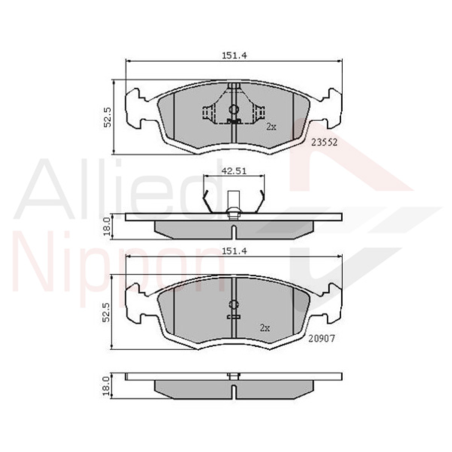 Pastillas Freno Fiat Palio 1996-2019 Delantero, Trasero 4