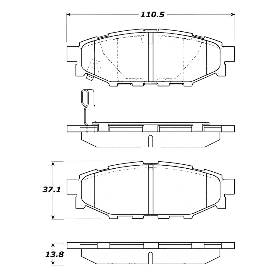 Pastillas Freno Subaru Legacy 2003-2009 Trasero 4