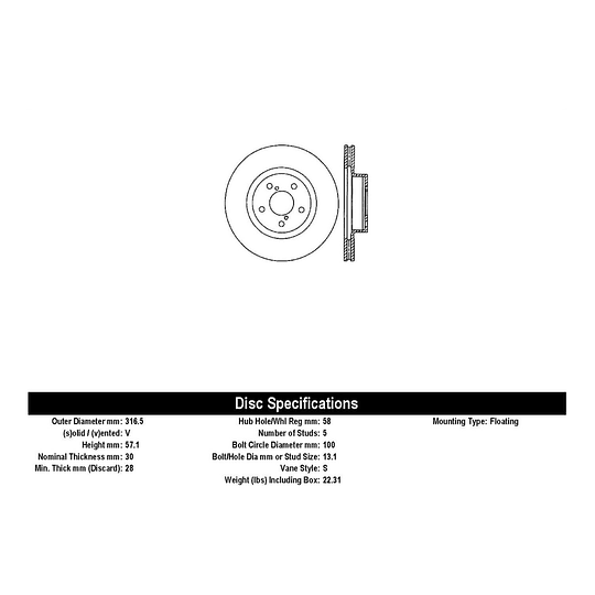 Disco Freno COMLINE ADC0824V