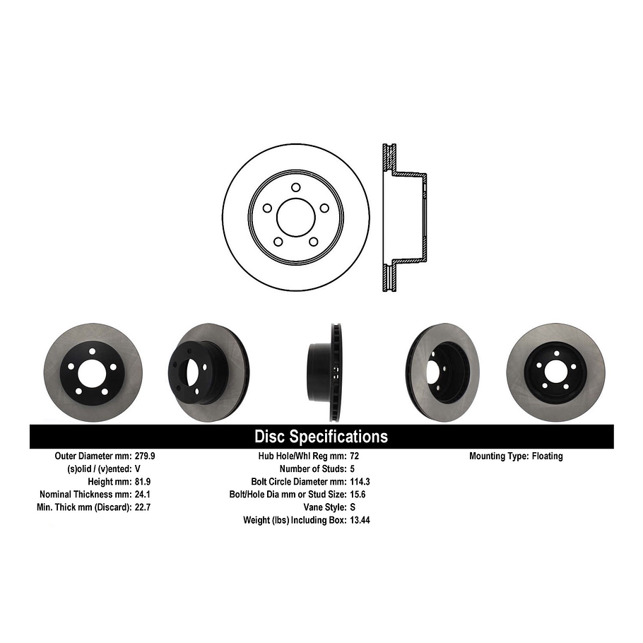 Disco Freno Jeep Grand Cherokee 1993-1998 Delantero 4