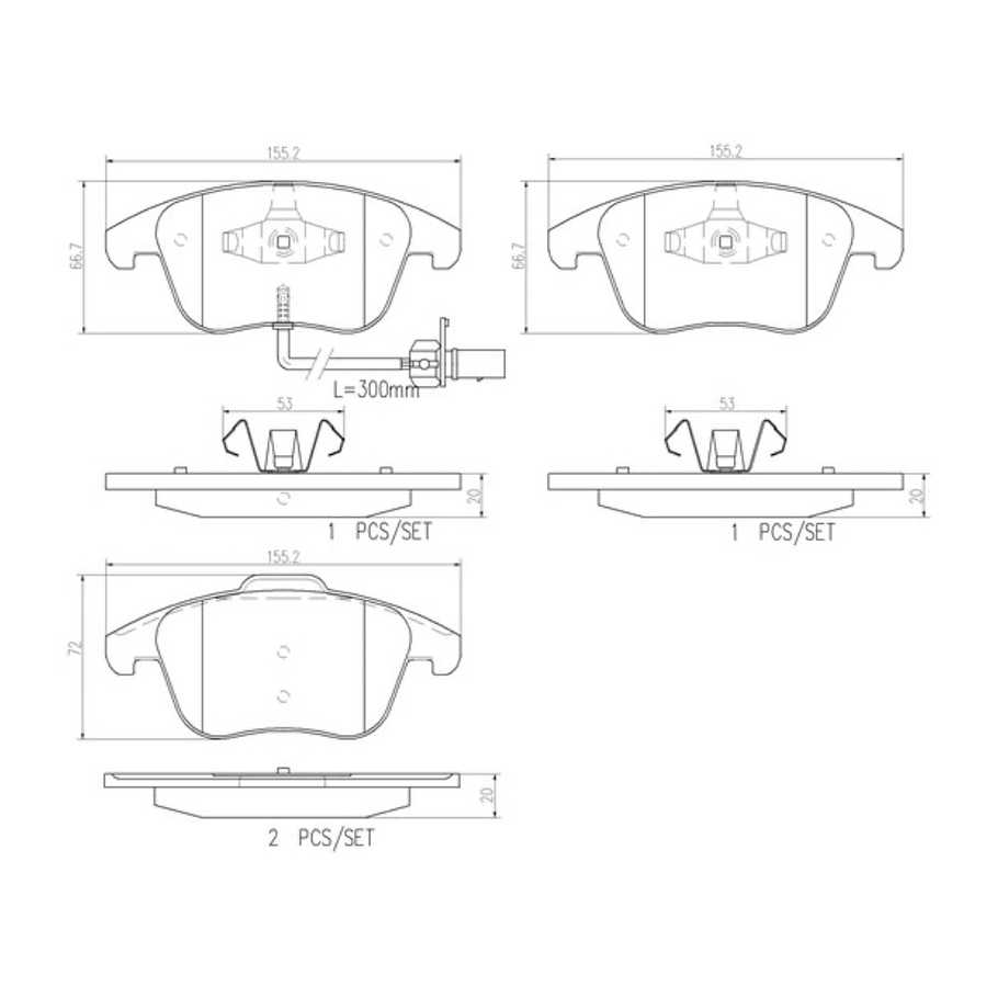 Pastillas Freno Audi A5 Quattro 2009-2016 Delantero 4