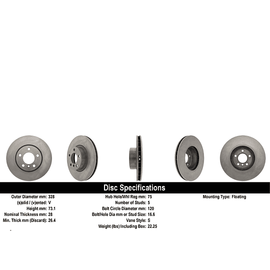 Disco Freno BMW X3 20d 2011-2017 Delantero