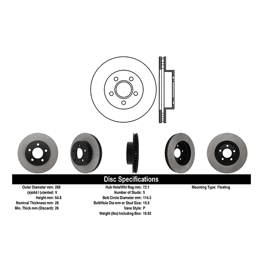 Disco Freno CENTRIC 120.67052
