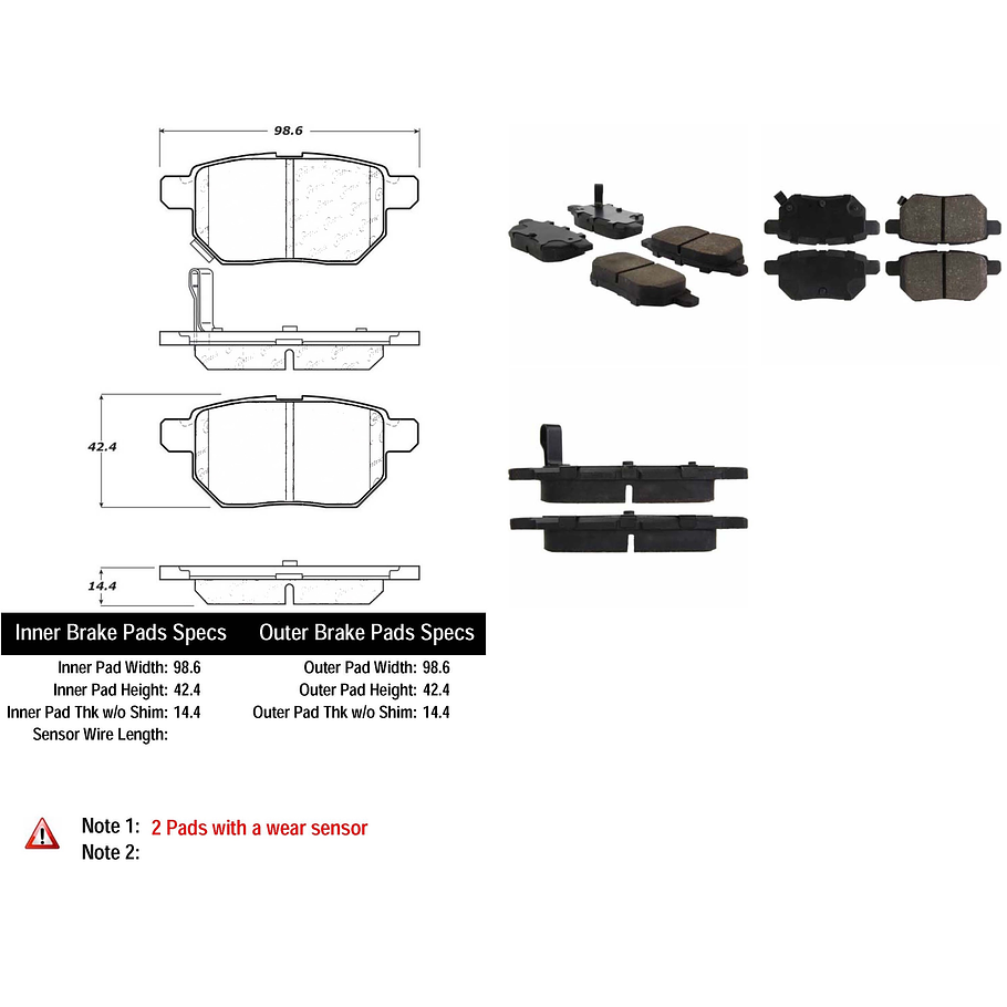 Pastillas Freno Toyota Auris 2007-2012 Trasero 2