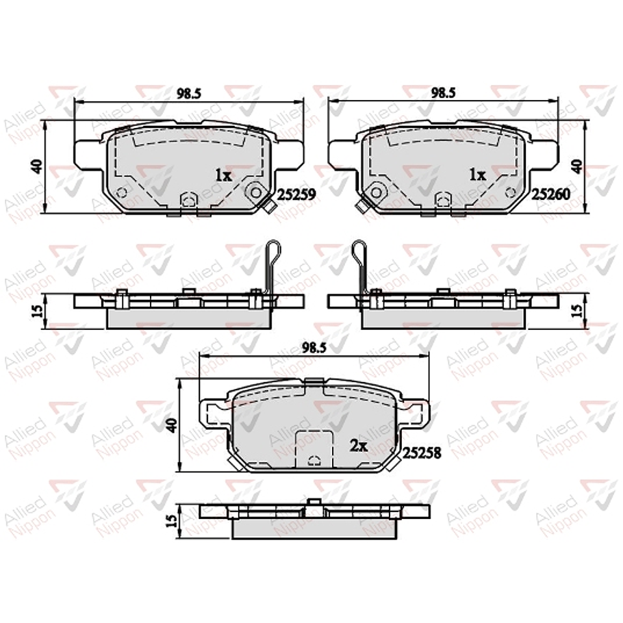 Pastillas Freno Suzuki Vitara 2015-2023 Trasero 2