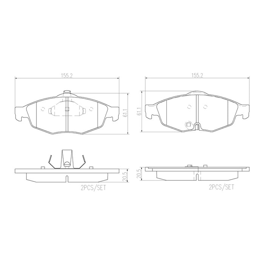 Pastillas Freno Chrysler Sebring 2001-2006 Delantero 2