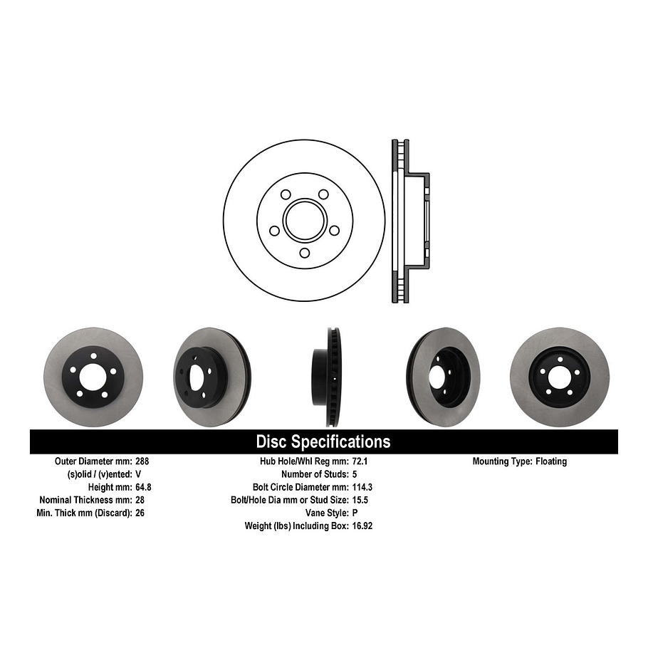 Disco Freno Jeep Liberty 2002-2007 Delantero 3