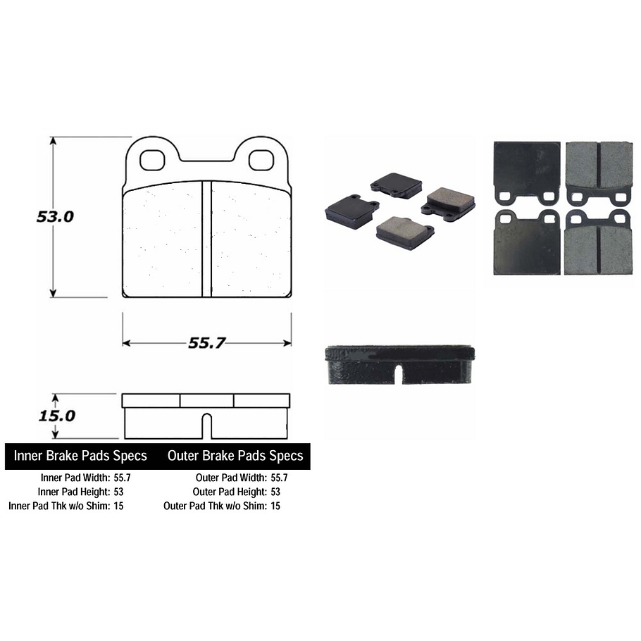 Pastillas Freno Porsche 912 1965-1969 Delantero, Trasero 2