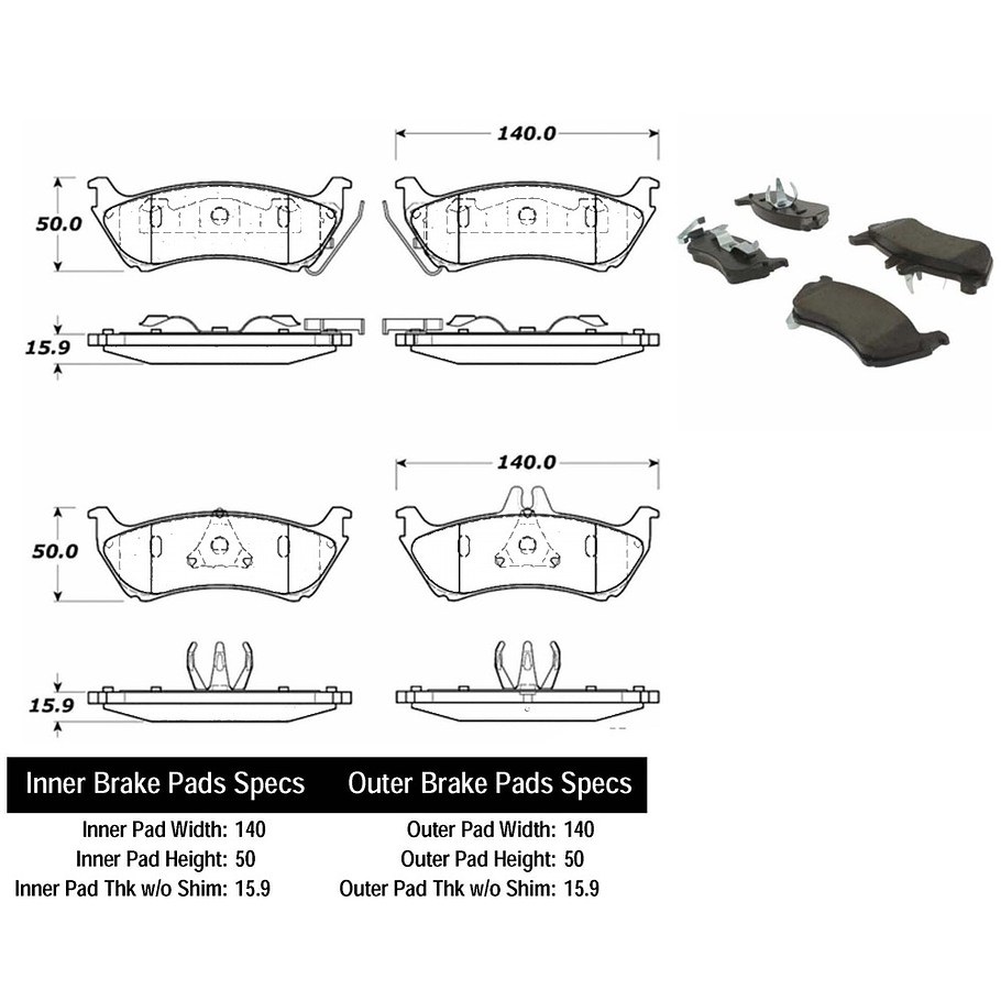 Pastillas Freno Mercedes Benz ML320 1998-2005 Trasero 2