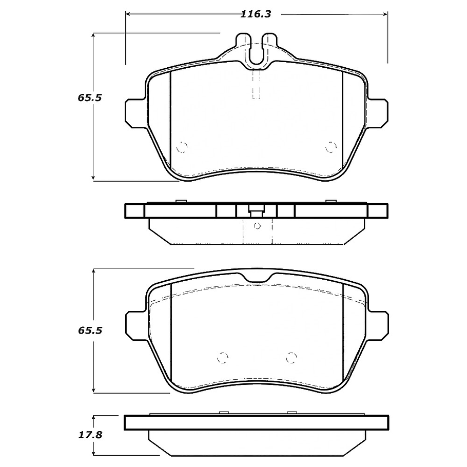 Pastillas Freno Mercedes Benz S550e 2014-2021 Trasero 4
