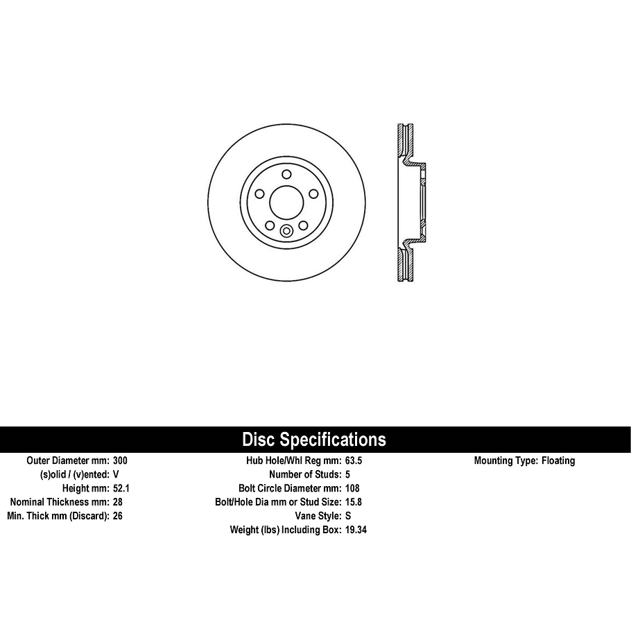 Disco Freno Land Rover LR2 2006-2015 Delantero 4