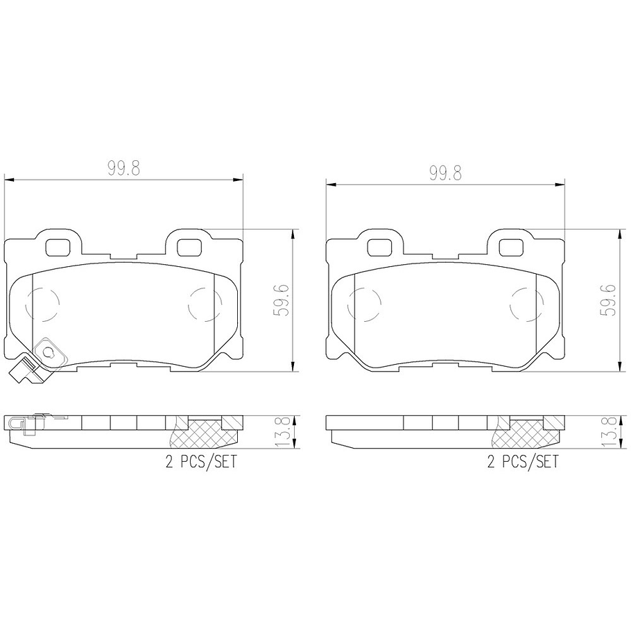 Pastillas Freno Infiniti Q50 2014-2023 Trasero 2