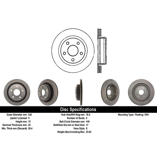 Disco Freno Dodge Dakota 2005-2011 Trasero