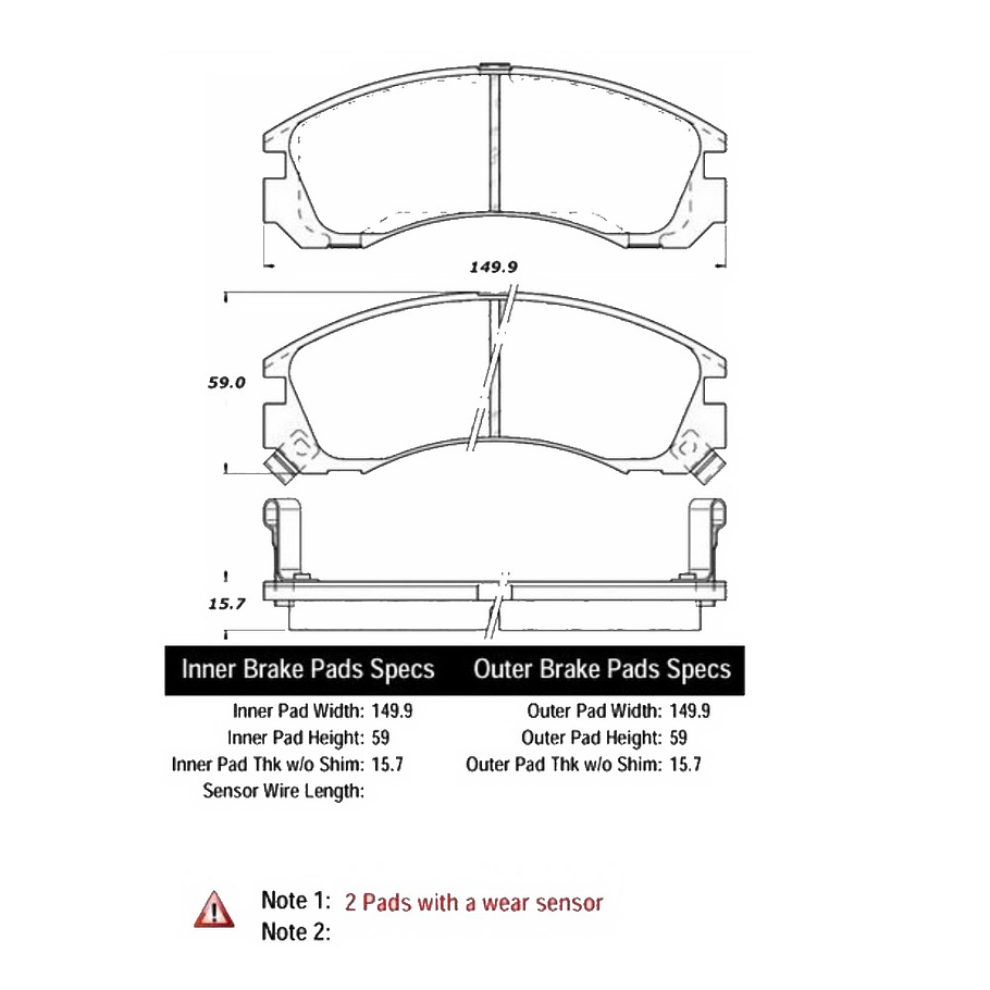 Pastillas Freno Mitsubishi Montero 1991-1999 Delantero 2