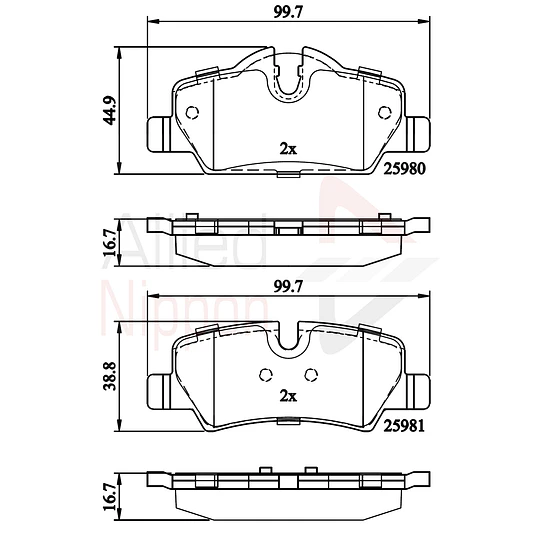 Pastillas Freno Mini Cooper 2014-2023 Trasero