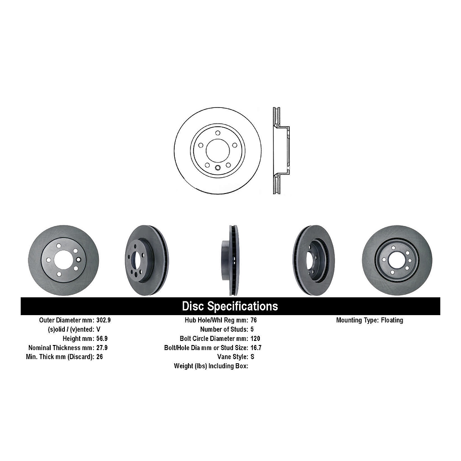 Disco Freno Volkswagen Amarok 2010-2025 Delantero 4