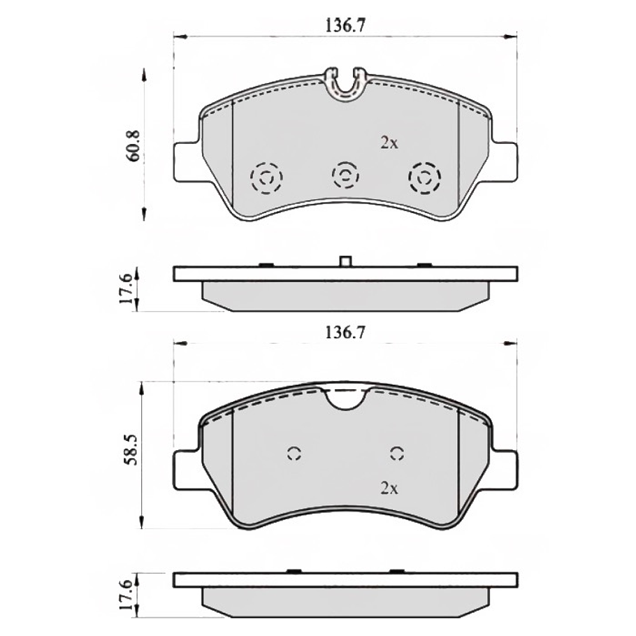 Pastillas Freno Ford Transit Connect 2013-2023 Trasero 2