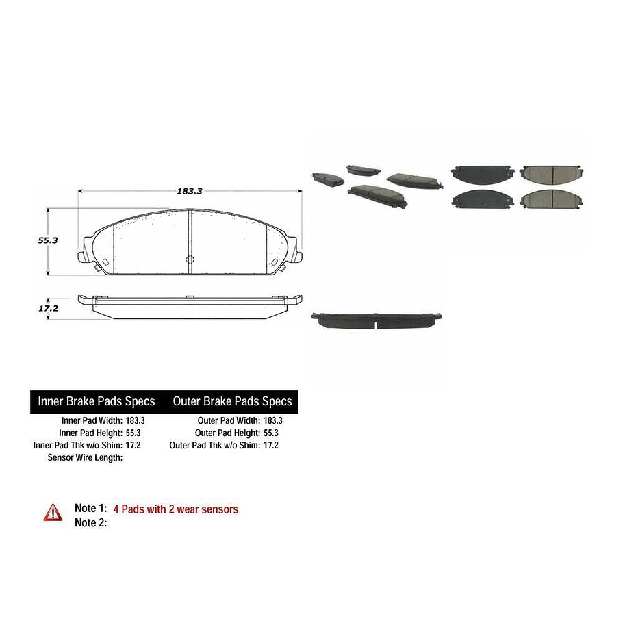 Pastillas Freno Dodge Caliber 2007-2012 Delantero 2