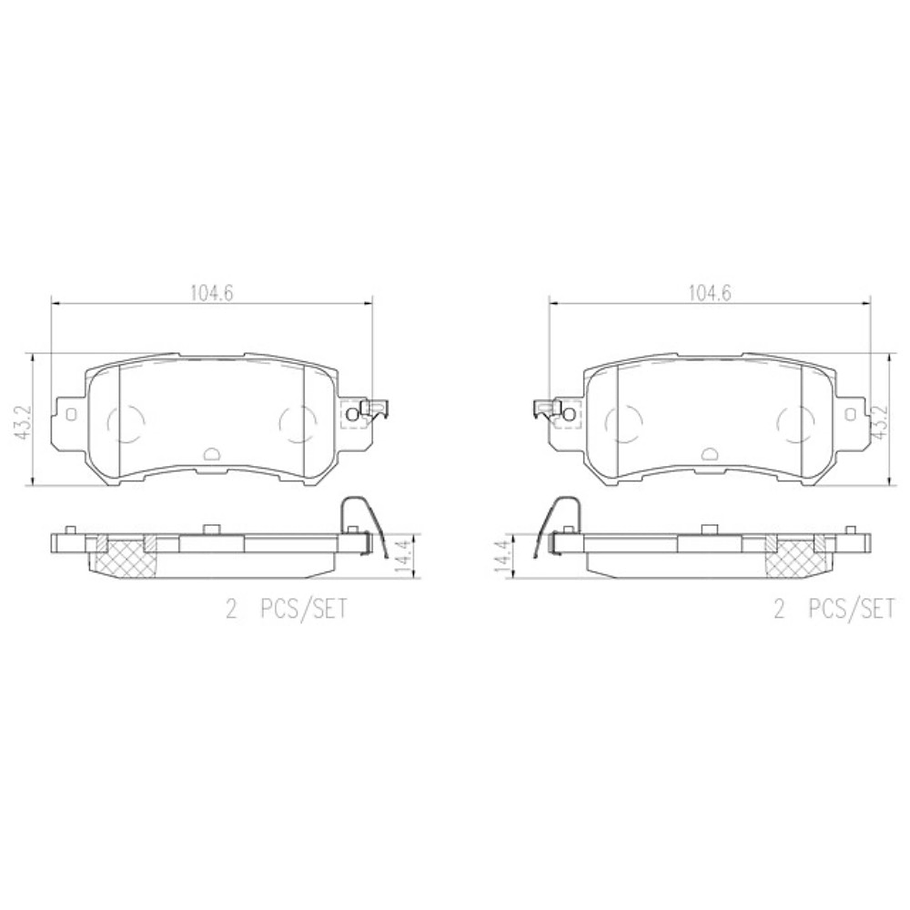 Pastillas Freno Mazda CX-3 2016-2023 Trasero 2