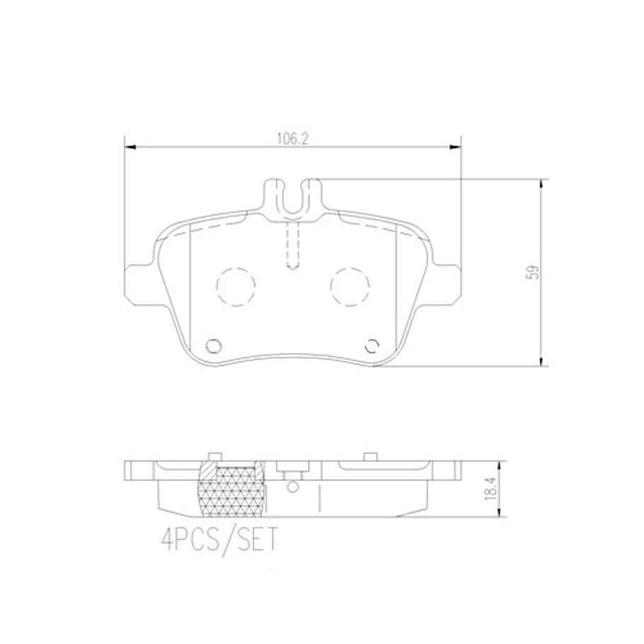 Pastillas Freno Mercedes Benz CLA180 2013-2019 Trasero 2