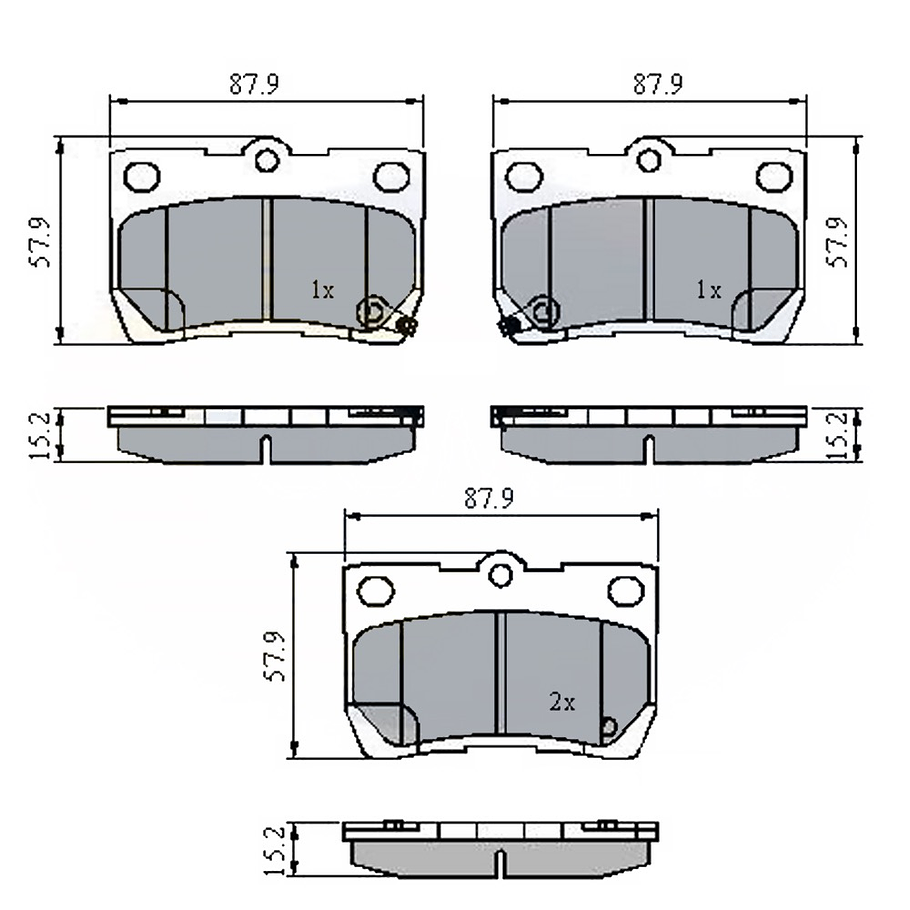 Pastillas Freno Lexus GS430 2006-2011 Trasero 2