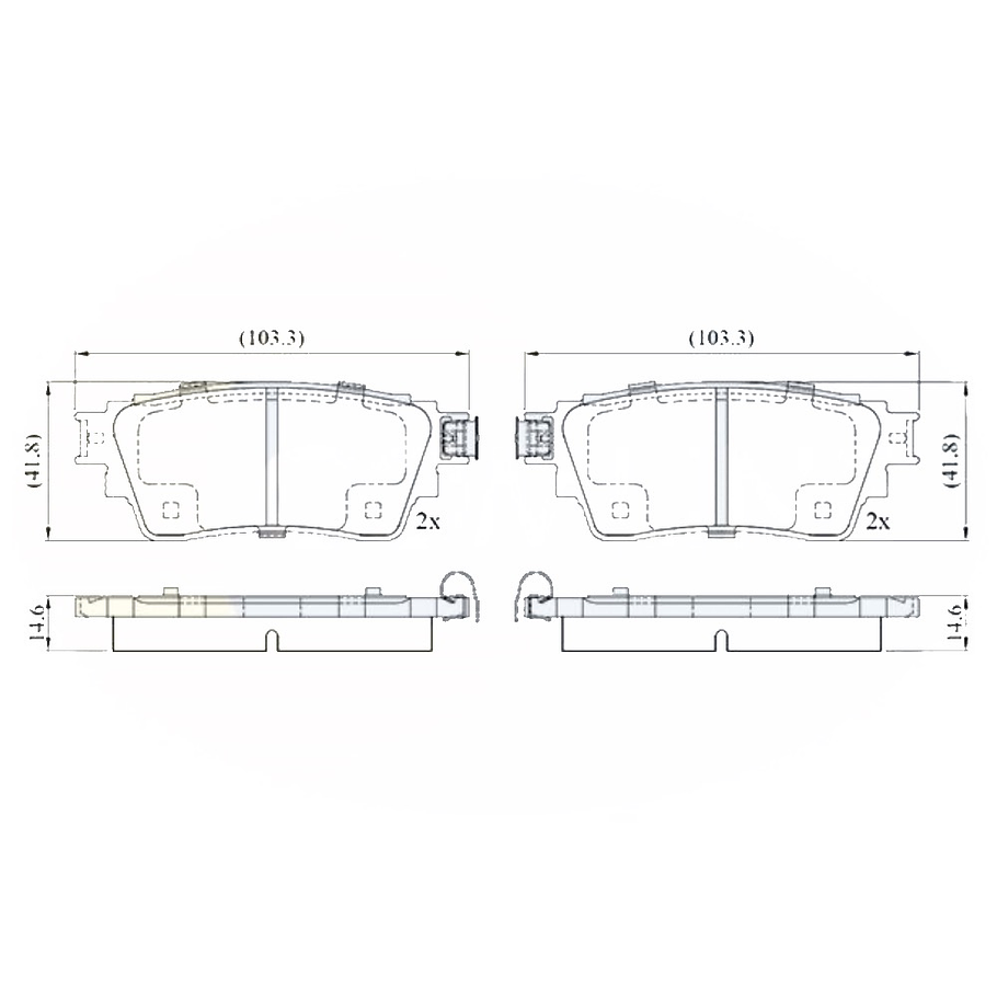 Pastillas Freno Mitsubishi Eclipse Cross 2018-2021 Trasero 2