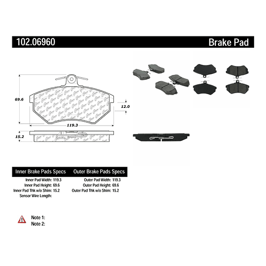 Pastillas Freno Volkswagen Bora 1992-1999 Delantero