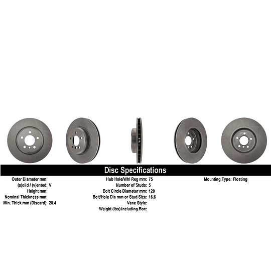 Disco Freno BMW 535d 2010-2016 Delantero