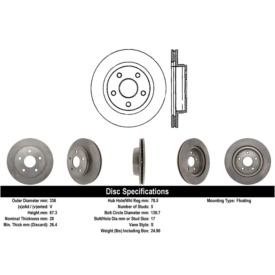 Disco Freno Dodge Durango 2004-2009 Delantero 3