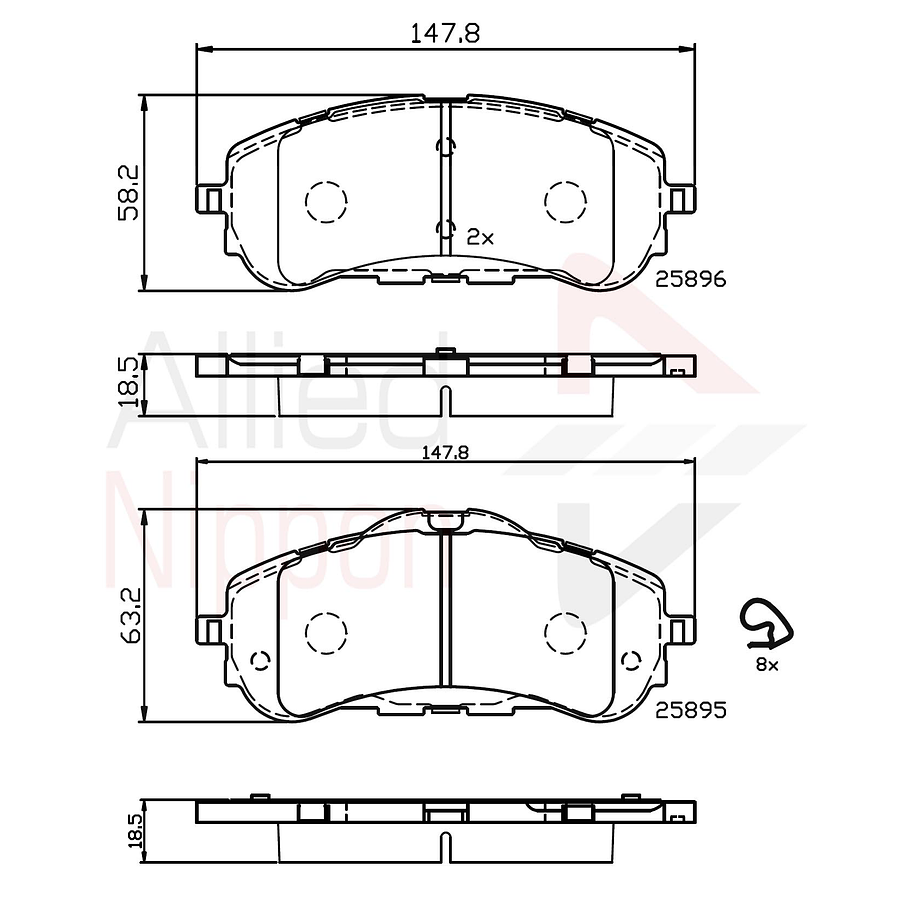 Pastillas Freno ALLIED NIPPON ADB32232 1
