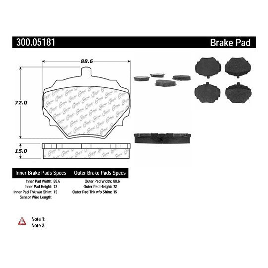 Pastillas Freno CENTRIC 300.05181