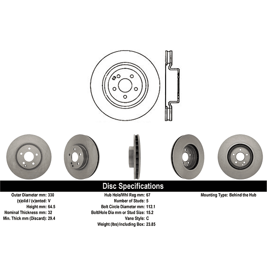 Disco Freno Mercedes Benz GLK280 2009-2015 Delantero