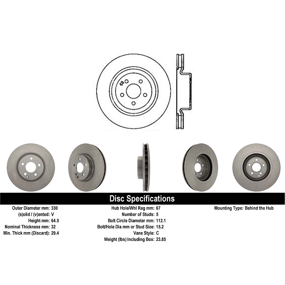 Disco Freno Mercedes Benz CLS500 2005-2010 Delantero 4