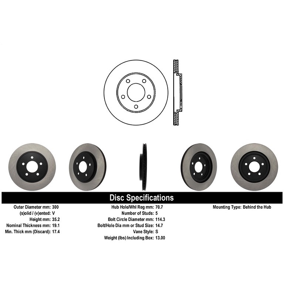 Disco Freno Ford Mustang 2005-2014 Delantero 3