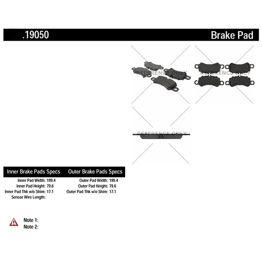 Pastillas Freno CENTRIC 300.19050
