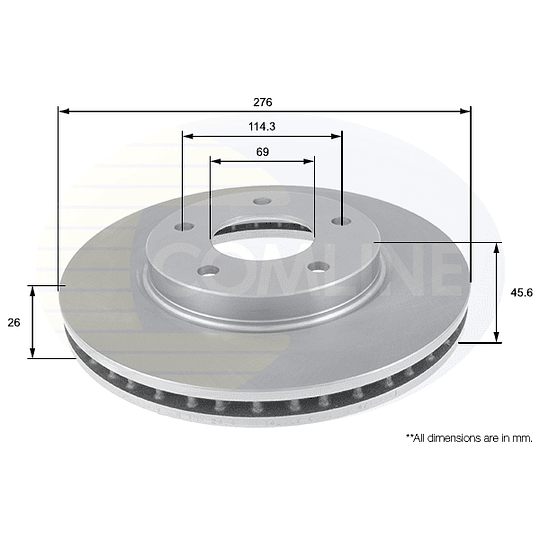 Disco Freno COMLINE ADC0381V