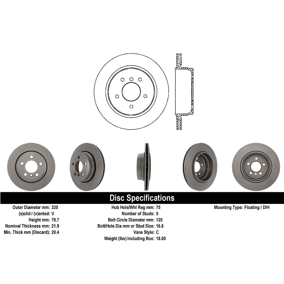 Disco Freno BMW X3 18d 2004-2010 Trasero 2