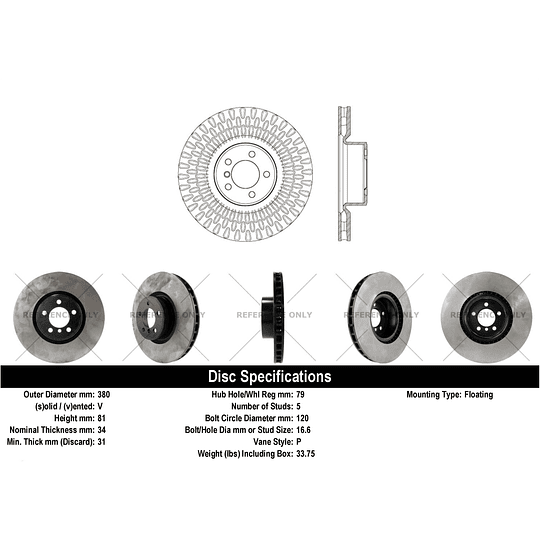 Disco Freno Land Rover Range Rover 2002-2012 Delantero