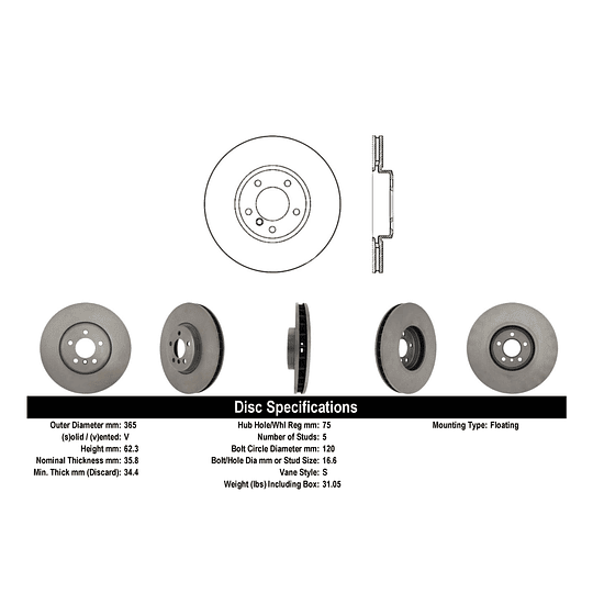 Disco Freno MOTAQUIP LVBD1784