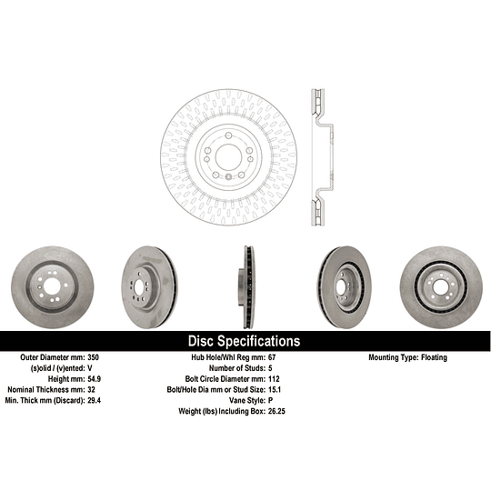 Disco Freno MOTAQUIP LVBD1239Z