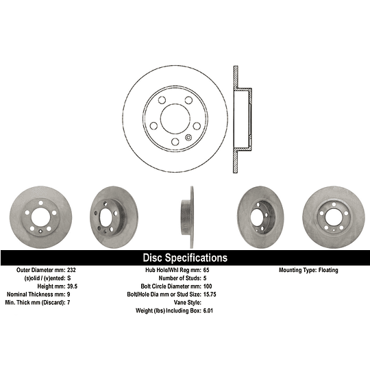 Disco Freno MOTAQUIP LVBD970Z