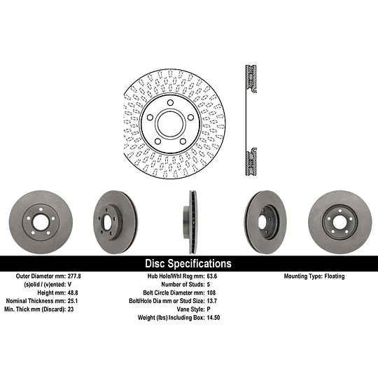 Disco Freno MOTAQUIP LVBD1081Z
