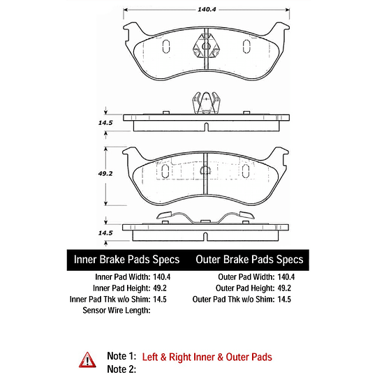 Pastillas Freno Mercury Mountaineer 2002-2005 Trasero